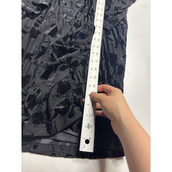 Calvin Klein Women's 8 Black Velvet Mini Burnout Sheath‎ Dress Old Money Elegant - Picture 2 of 7